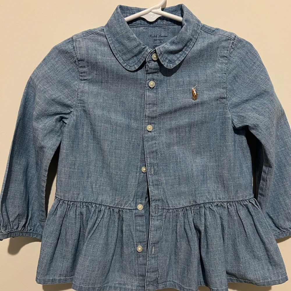 Polo denim top